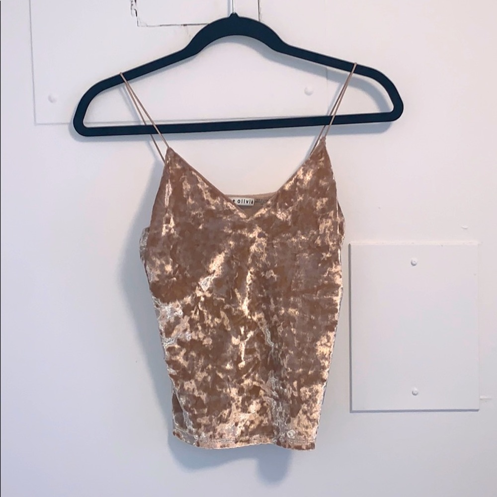 Alice and Olivia Crushed Velvet Tank
